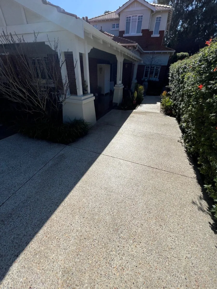 The same driveway, after