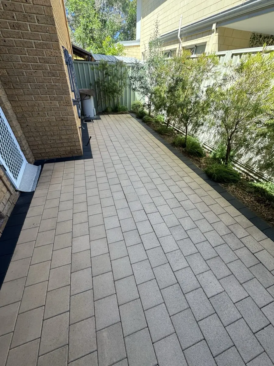 A paver path cleaned to an even finish in Perth